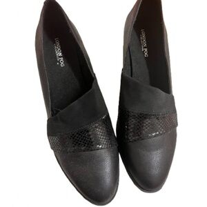 London Fog Black Dress Shoes size 10 W wide width WW